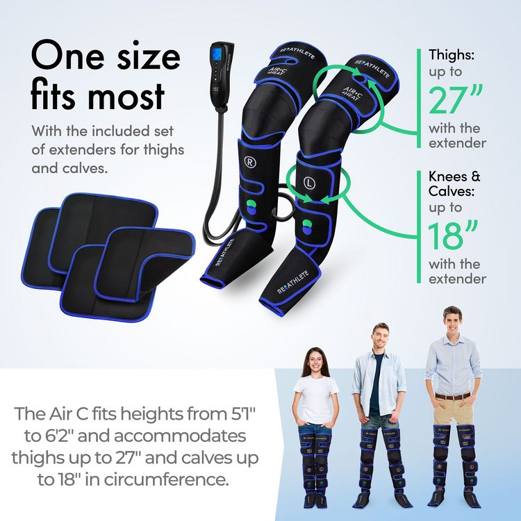 Air-C Compression Massager-displayed with scale reference