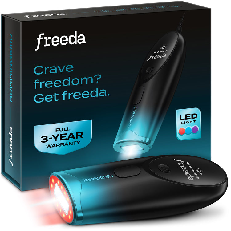 Freeda Hummingbird: IPL Hair Removal Device w/ LED Light Therapy | Painless, Entire-Body Permanent Hair Removal in 8 to 12 Weeks | 5 IPL Intensities | Hair Removal + Light Treatment for the Skin
