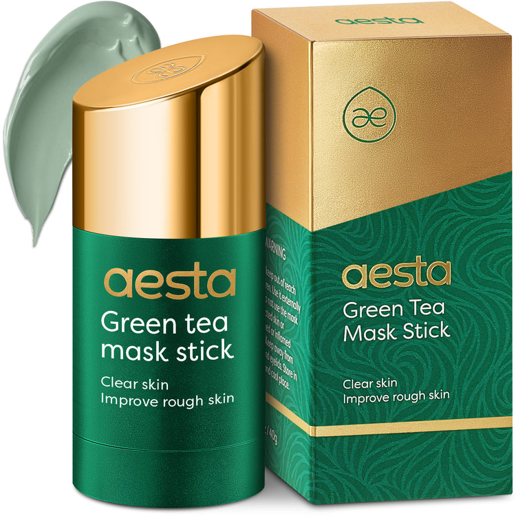 Aesta Green Tea Mask Stick, Gradual Blackhead Remover, Natural Pore-Cleaning, Detoxifying, Nourishing Face Mask: Skin Care Made Simple and Mess-Free | Mask Stick to Last 4 Months | Fits All Skin Types