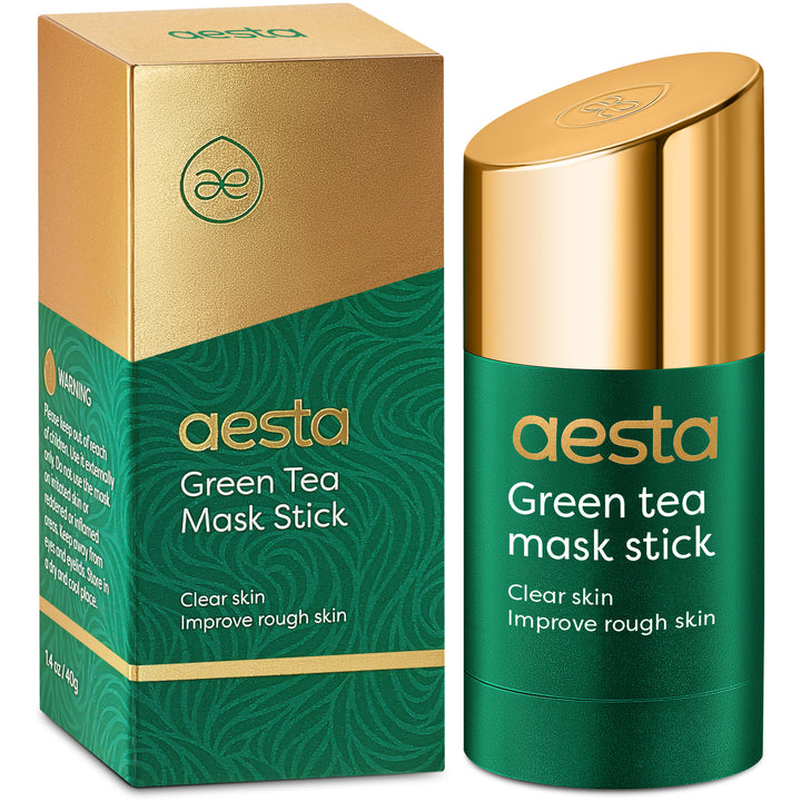Aesta Green Tea Mask Stick, Gradual Blackhead Remover, Natural Pore-Cleaning, Detoxifying, Nourishing Face Mask: Skin Care Made Simple and Mess-Free | Mask Stick to Last 4 Months | Fits All Skin Types
