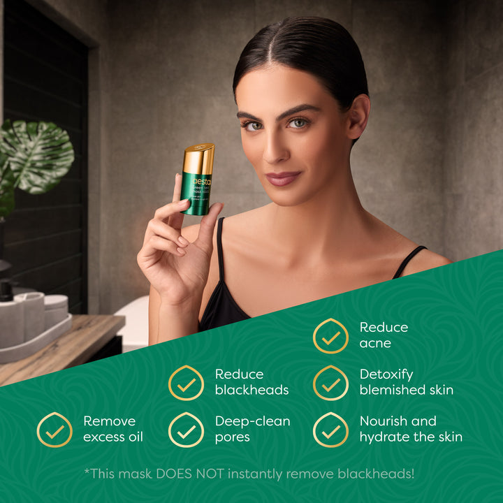Aesta Green Tea Mask Stick, Gradual Blackhead Remover, Natural Pore-Cleaning, Detoxifying, Nourishing Face Mask: Skin Care Made Simple and Mess-Free | Mask Stick to Last 4 Months | Fits All Skin Types