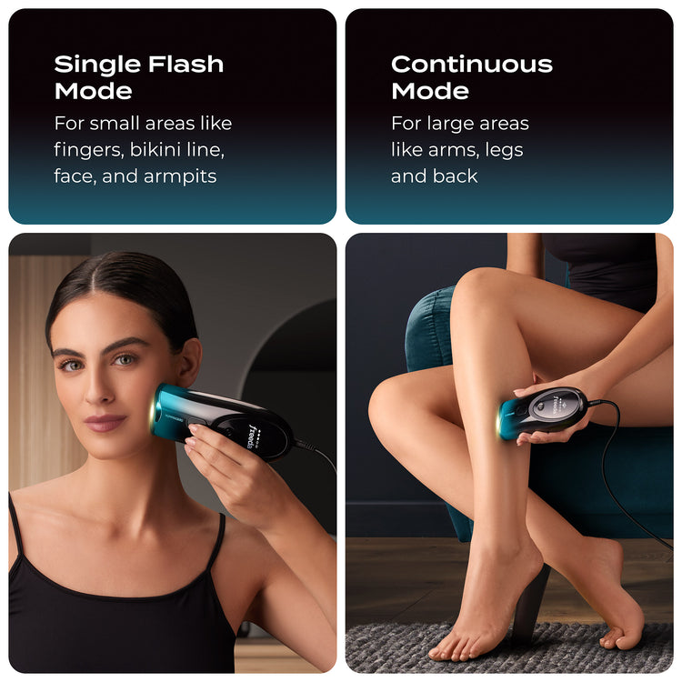 Freeda Hummingbird: IPL Hair Removal Device w/ LED Light Therapy | Painless, Entire-Body Permanent Hair Removal in 8 to 12 Weeks | 5 IPL Intensities | Hair Removal + Light Treatment for the Skin